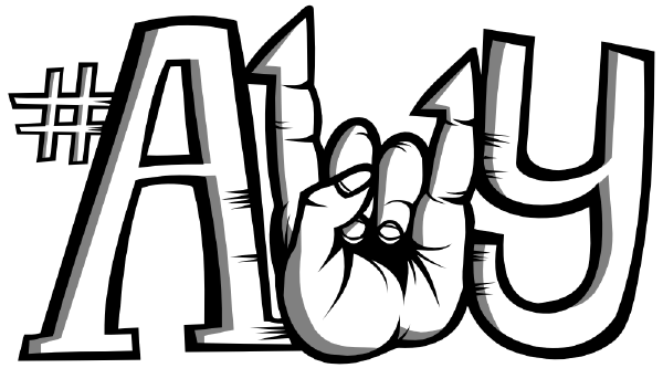 a11y drawn using the devil horns hand gesture for the 11.