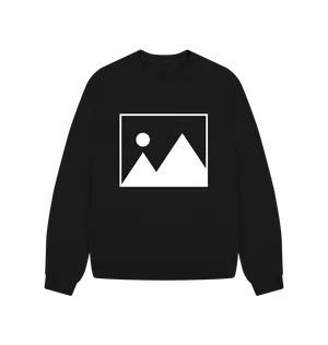 White design on a black T-shirt: Sometimes when there isnt an image already you get a flat picture of a couple of mountains and a sun instead