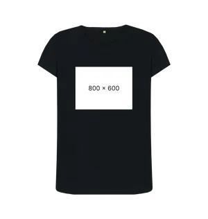 White design on a black T-shirt: Sometimes when there isnt an image already you get a picture of a plain box with the images dimensions written in the center of it