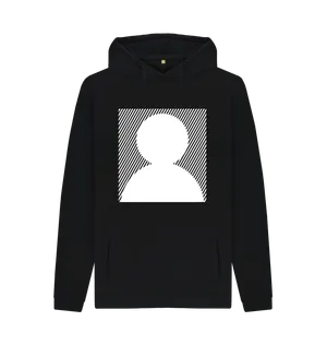 White design on a black T-shirt: Sometimes when someone hasnt uploaded a photo for their avatar you see a simple outline of a persons head and shoulders instead